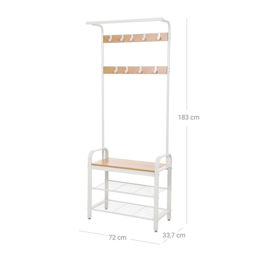 Stojanový vešiak NAVOR hnedý/biely