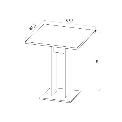Stôl STRAPO 68x68 cm biely