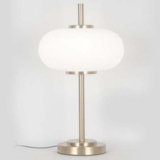 Stolná lampa 1xE14/3W/230V biela/mosadz