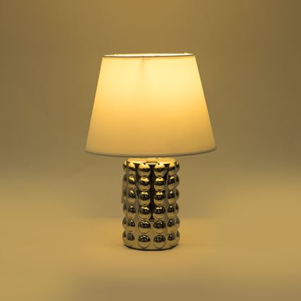 Stolná lampa 1xE14/40W/230V biela/lesklý chróm