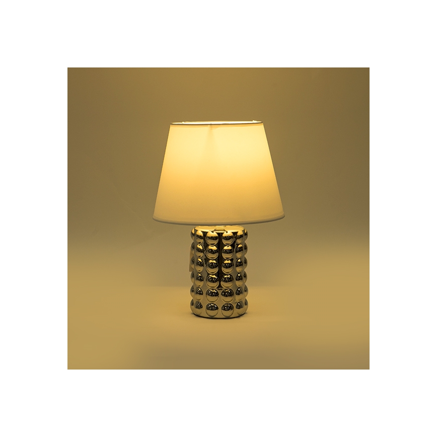 Stolná lampa 1xE14/40W/230V biela/lesklý chróm
