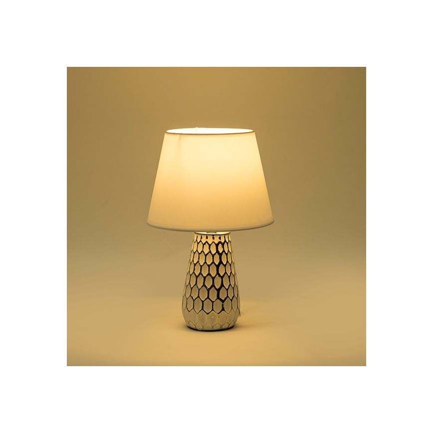 Stolná lampa 1xE14/40W/230V biela/strieborná