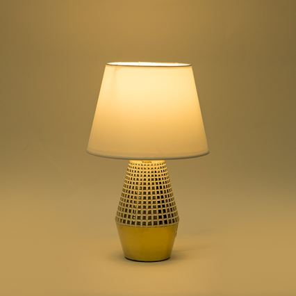 Stolná lampa 1xE14/40W/230V biela/zlatá
