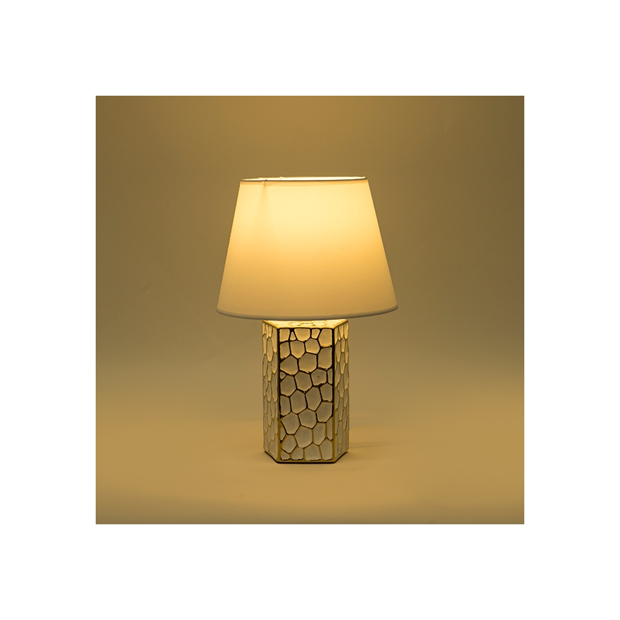 Stolná lampa 1xE14/40W/230V biela/zlatá