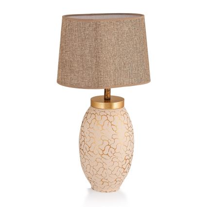 Stolná lampa 1xE27/40W/230V béžová/zlatá