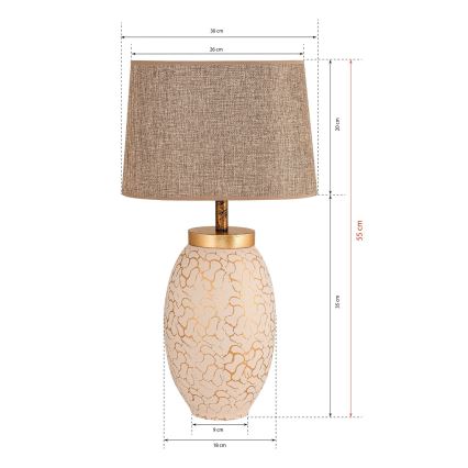 Stolná lampa 1xE27/40W/230V béžová/zlatá