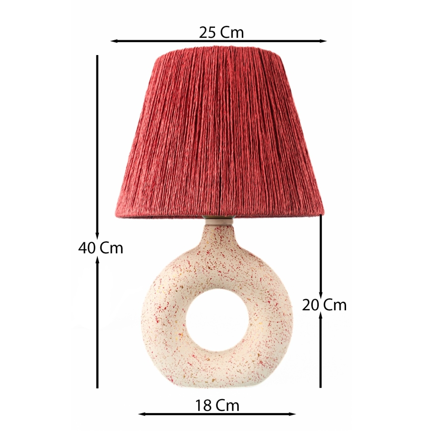 Stolná lampa 1xE27/40W/230V biela/červená
