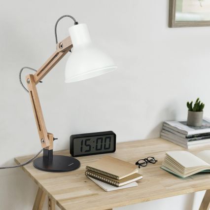 Stolná lampa 1xE27/40W/230V biela/čierna