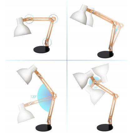 Stolná lampa 1xE27/40W/230V biela/čierna