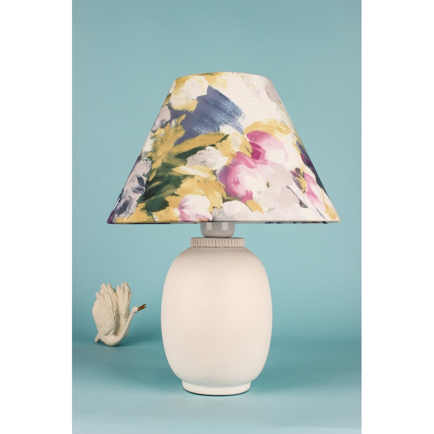 Stolná lampa 1xE27/40W/230V biela/pestrofarebná