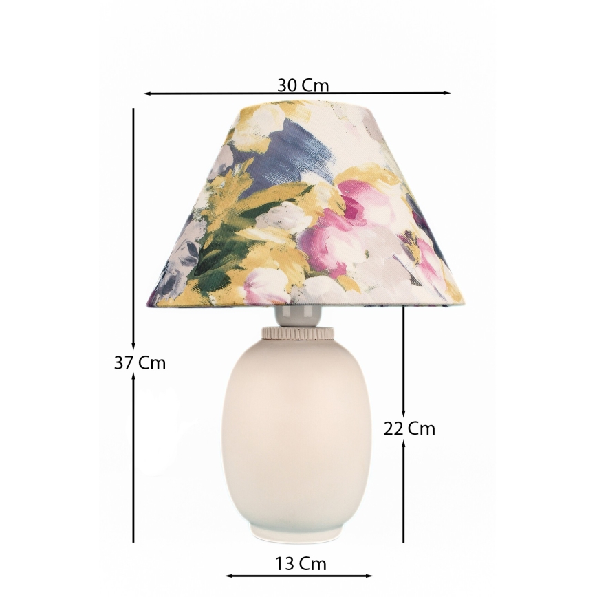 Stolná lampa 1xE27/40W/230V biela/pestrofarebná