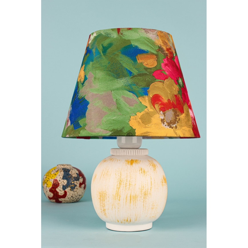 Stolná lampa 1xE27/40W/230V biela/pestrofarebná