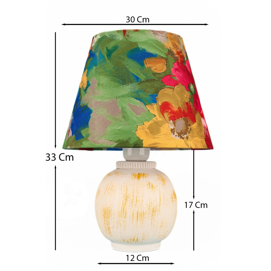 Stolná lampa 1xE27/40W/230V biela/pestrofarebná