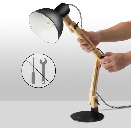 Stolná lampa 1xE27/40W/230V čierna