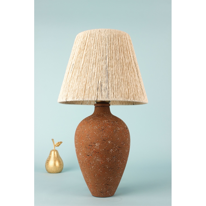 Stolná lampa 1xE27/40W/230V hnedá/krémová