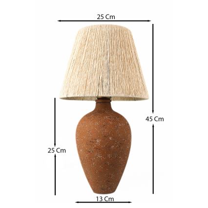 Stolná lampa 1xE27/40W/230V hnedá/krémová
