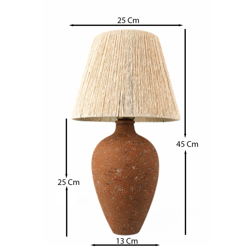 Stolná lampa 1xE27/40W/230V hnedá/krémová