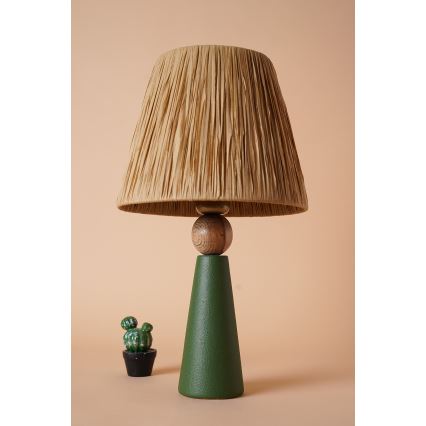 Stolná lampa 1xE27/40W/230V hnedá/zelená