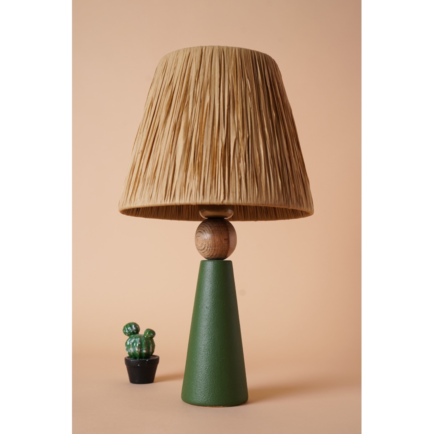 Stolná lampa 1xE27/40W/230V hnedá/zelená
