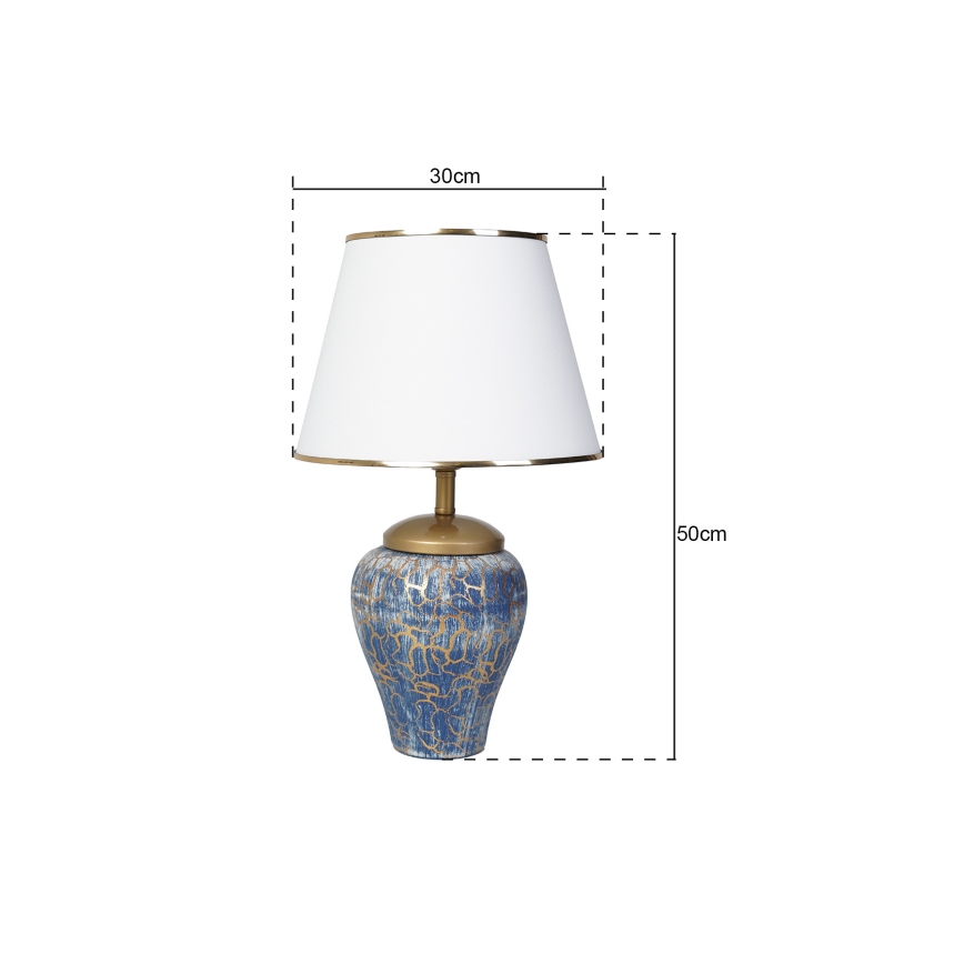 Stolná lampa 1xE27/40W/230V modrá/zlatá