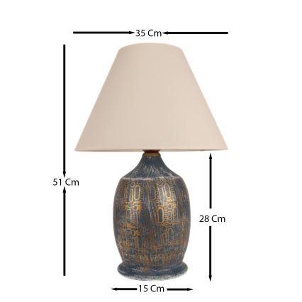 Stolná lampa 1xE27/40W/230V modrá/zlatá