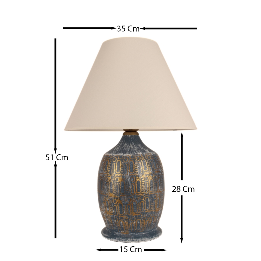 Stolná lampa 1xE27/40W/230V modrá/zlatá