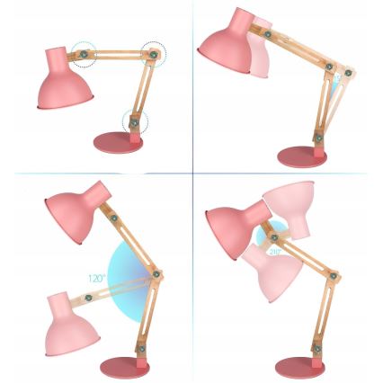 Stolná lampa 1xE27/40W/230V ružová