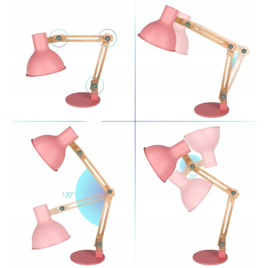 Stolná lampa 1xE27/40W/230V ružová