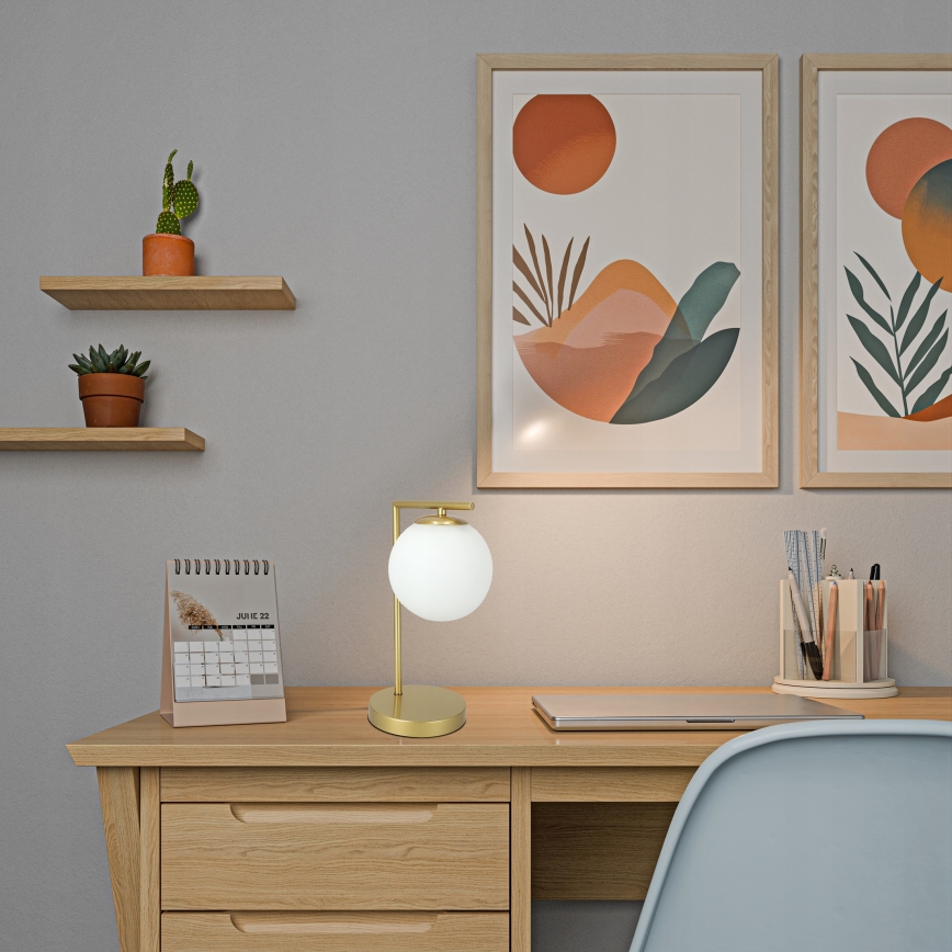 Stolná lampa 1xE27/40W/230V zlatá/biela