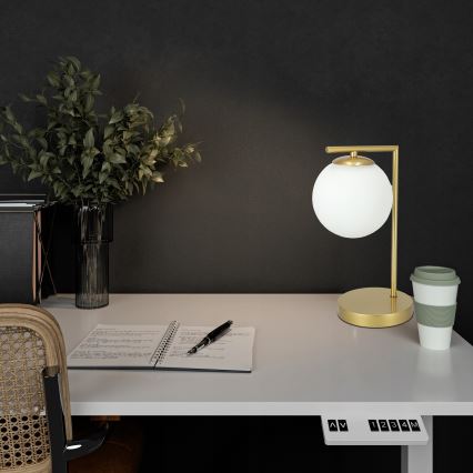 Stolná lampa 1xE27/40W/230V zlatá/biela