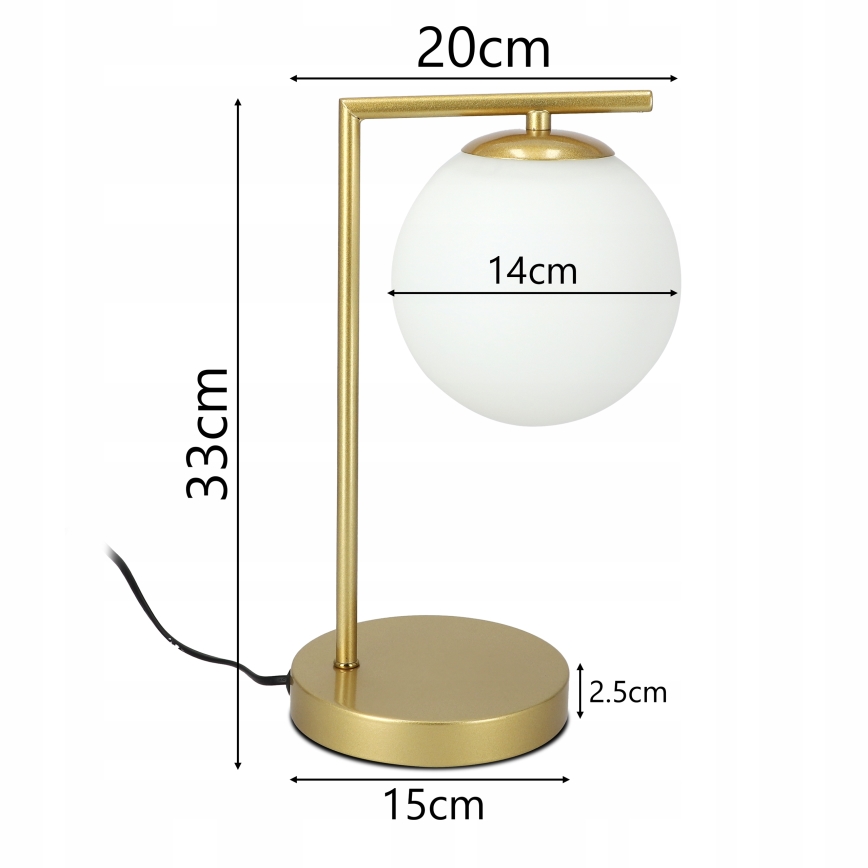 Stolná lampa 1xE27/40W/230V zlatá/biela