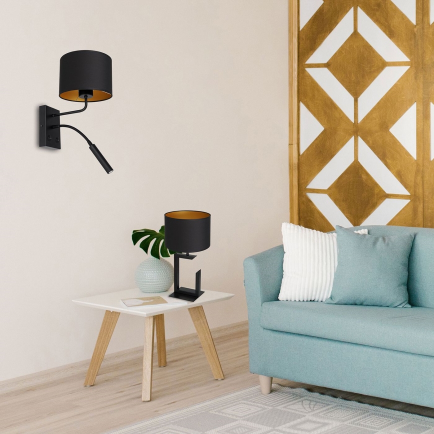 Stolná lampa 1xE27/60W/230V 45 cm čierna/zlatá