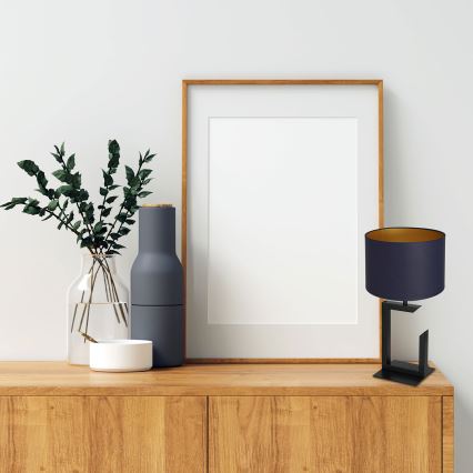 Stolná lampa 1xE27/60W/230V 45 cm modrá/zlatá