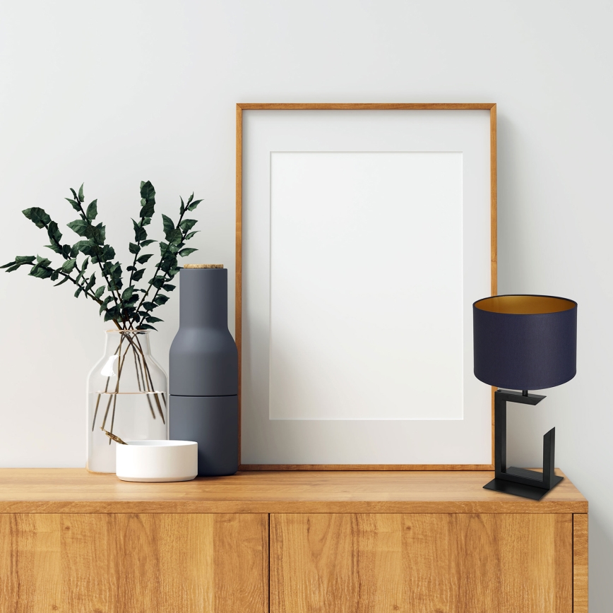 Stolná lampa 1xE27/60W/230V 45 cm modrá/zlatá