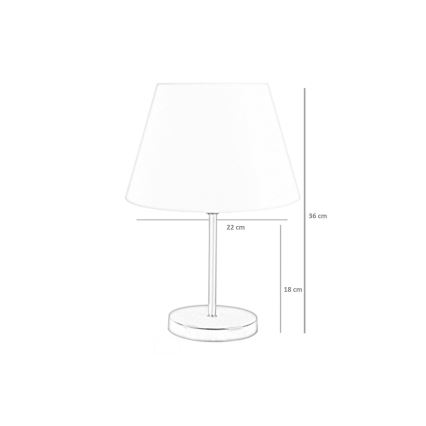 Stolná lampa 1xE27/60W/230V modrá/lesklý chróm