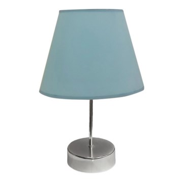 Stolná lampa 1xE27/60W/230V modrá/lesklý chróm