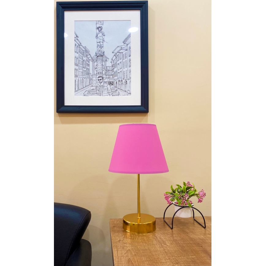 Stolná lampa 1xE27/60W/230V ružová/medená