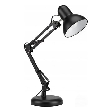 Stolná lampa 2 v 1 so svorkou, 1×E27/60W/230V, čierna