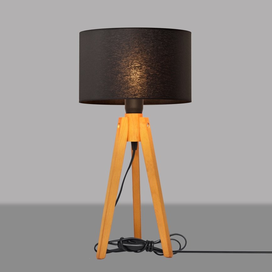 Stolná lampa ALBA 1xE27/15W/230V čierna/dub