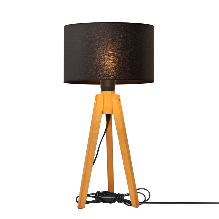 Stolná lampa ALBA 1xE27/15W/230V čierna/dub