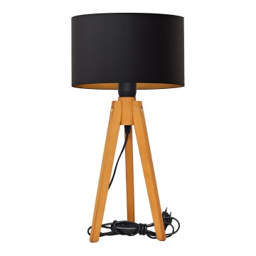 Stolná lampa ALBA 1xE27/15W/230V čierna/zlatá/dub