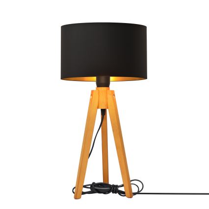 Stolná lampa ALBA 1xE27/15W/230V čierna/zlatá/dub