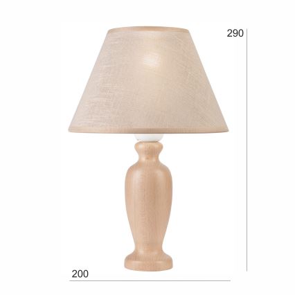 Stolná lampa AMFORA 1xE27/60W/230V béžová/buk