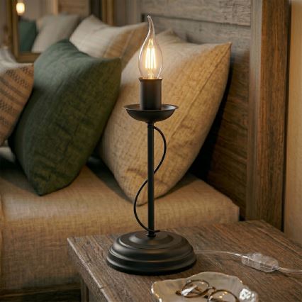 Stolná lampa ANTON 1xE14/60W/230V čierna