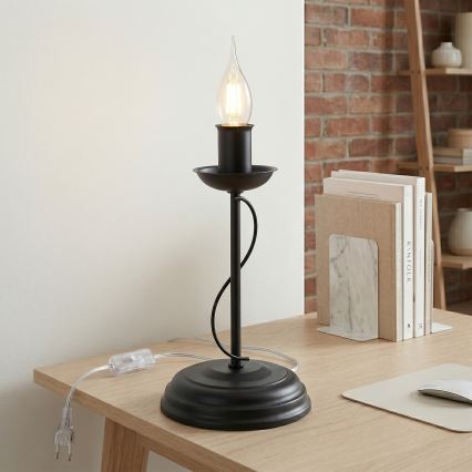 Stolná lampa ANTON 1xE14/60W/230V čierna