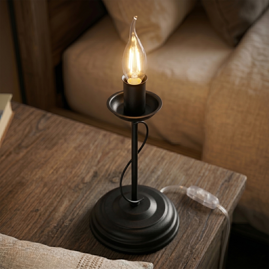 Stolná lampa ANTON 1xE14/60W/230V čierna