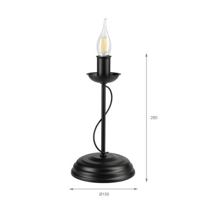 Stolná lampa ANTON 1xE14/60W/230V čierna