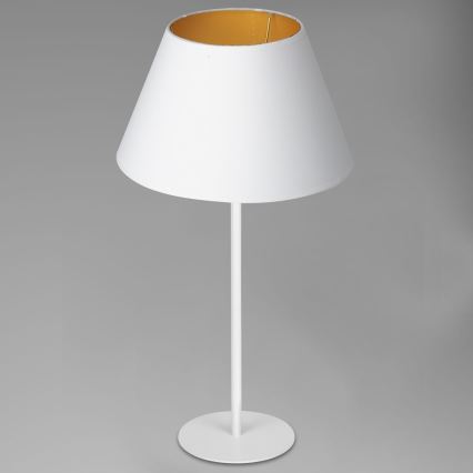 Stolná lampa ARDEN 1xE27/60W/230V pr. 30 cm biela/zlatá