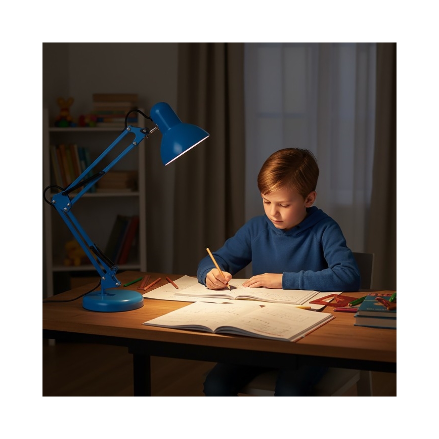 Stolná lampa AURIQ 1xE27/60W/230V modrá