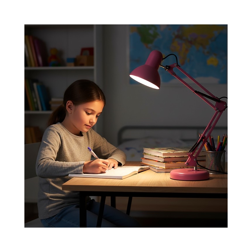 Stolná lampa AURIQ 1xE27/60W/230V ružová